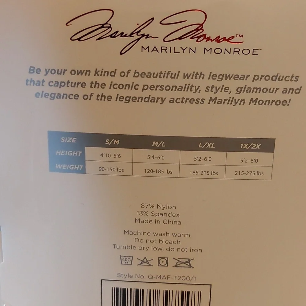 Marilyn Monroe Opaque Tights Dark Gray NEW XL